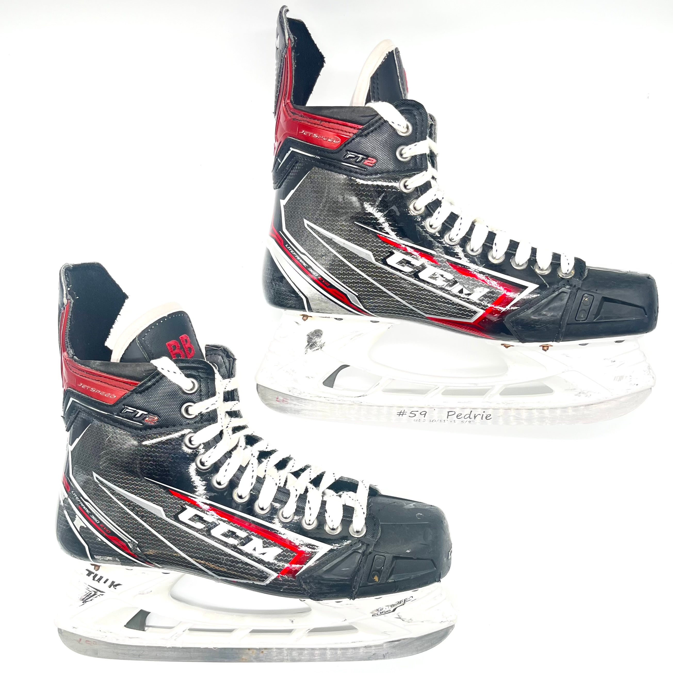 CCM Jetspeed FT2 – Patins de hockey d'occasion NHL Pro Stock – Bowen Byram
